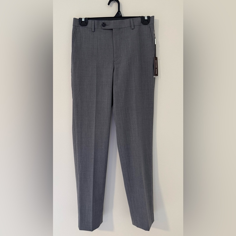NWT Michael Kors Wool Blend Boys Dress Pants Sz 12 Gray